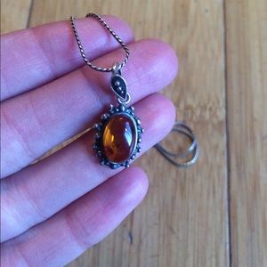 Amber pendant necklace